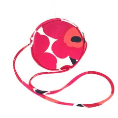 marimekko マリメッコ ショルダーバッグ  キャンパス 丸型 ウニッコ   ピンク レディース / 241016002061