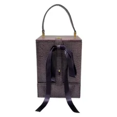 Anya Hindmarch(アニヤハインドマーチ) ハンドバッグ - パープル 型押し加工/ボックス型ハンドバッグ レザー