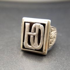 ビンテージ オニキス シルバー リング SILVER インタリオ ホピ族