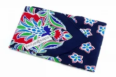 【220041】Yves Saint Laurent イヴサンローラン  ヴィンテージ シルク 大判スカーフ 東京・川辺㈱ ネイビー