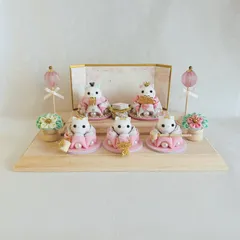 雛人形　お雛様　ハンドメイド　リバティ　つまみ細工　おしゃれ　くま　ねこ　うさぎ　ふろるお雛様