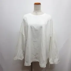 ミズイロインド mizuiro ind ドット柄 オーバーサイズ 長袖 カットソー 白 ホワイト ビッグシルエット Tシャツ 日本製 タグ付き