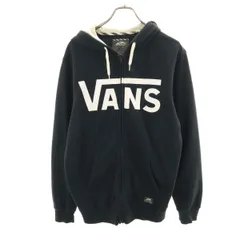 VANS ヴァンズ 長袖 スウェット ジップパーカー S ブラック メンズ 古着