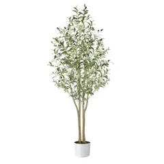【新着商品】Alupssuc 観葉植物 【高さ150cm】フェイクグリーン 大型光触媒 インテリア 家の中に置く人工観葉植物 二つの幹 おしゃれ 世話がない 水やり不要のホーム 玄関 キッチン オフィス オリーブ フェイクグリーン 飾り プレゼント用