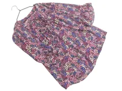 NATURAL BEAUTY BASIC ナチュラルビューティーベーシック 花柄 ブラウス シャツ sizeL/黒xピンク ■◇ レディース