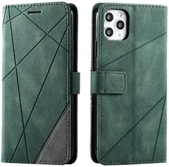 【在庫セール】iPhone ケース 手帳型 財布型 カード収納 スタンド機能 サイドマグネット TPUケース 軽量 ストラップホール 収納力 QI充電対応 横置き機能 アイフォン レザーケース ソフトシリコン 全面保護 (グリーン iPhone12)