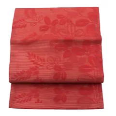 名古屋帯/絽/夏用/赤/未使用品/仕立上がり/12208