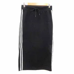 コンバース CONVERSE タイトスカート ロング ロゴ刺しゅう ライン M 黒 ブラック /YK