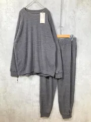 新品 無印良品 なめらかニットフリース 長袖ルームウェア セットアップ sizeM/ダークグレー ■■ メンズ
