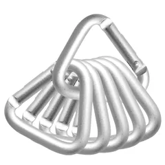 【在庫セール】三角カラビナ 6個セット 耐荷重67kg 小型 超軽量 錆びない アルミ合金製 ガイロープ タープ テント用 多機能 キャンプ アウトドア 釣り 登山