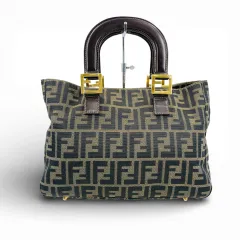 FENDI ズッカキャンバス レディース ブラウン ハンドバッグ
