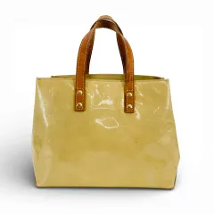 LOUIS VUITTON モノグラム ヴェルニ ベージュリード PM M91334 レディース ハンドバッグ