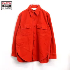 70s USA製 vintage WOOLRICH 無地 シャモアクロス 長袖シャツ メンズ 表記Mサイズ