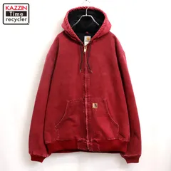00s USA製 Carhartt CRI クリムゾンレッド アクティブ ダック ジャケット メンズ 表記XL-TALLサイズ