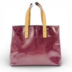 美品 LOUIS VUITTON モノグラム ヴェルニ パープル リード PM M91990 レディース ハンドバッグ