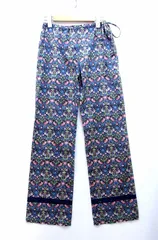 【222744】UNITED ARROWS ユナイテッドアローズ  花柄パンツ コットン ストレート  ・38 ネイビー