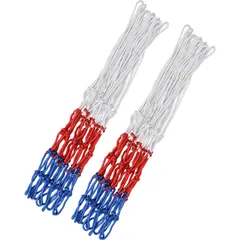【人気商品】バスケット ゴール リング ネット 2点セット 室内 室外 四季通用 取り付けやすく 4mm幅 12リング ホワイト 互換標準バスケットボール