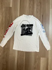 【225051】DIESEL ディーゼル  長袖Tシャツ　カットソー　イラストプリント　ロゴ　コットン100％　S  ・ ホワイト