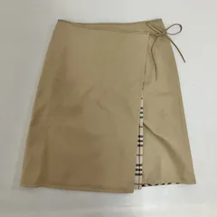 ◆ BURBERRY BLUE LABEL バーバリーブルーレーベル スカート ラップスカート 台形スカート ボトムス ノバチェック 三陽商会 ベージュ サイズ38 レディース 古着