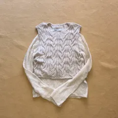 ザラ ケーブル ニット + カーディガン セット ベージュ