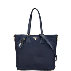 プラダ トートバッグ ショルダーバッグ 2WAY ネイビー ナイロン レザー レディース PRADA【1-0192619】