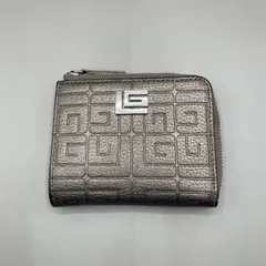 極美品　ギラロッシュ　モノグラム　エンボス　レザー　シルバー　L字ファスナー　財布　ラウンドのサムネイル