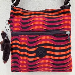 9806　KIPLING　キプリング　ショルダーバッグ　小さめ　ミニ　チャーム付き　モンキー　ゴリラ　オレンジ　レディース　シンプル　カジュアル　軽量