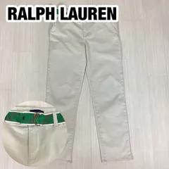 RALPH LAUREN ラルフローレン ポロチノ チノパン ベルト付 160cm ボーイズサイズ ライトグレー 総丈90.5cm ウエスト72cm 股上21cm 股下67cm ワタリ21cm 裾幅16.5cm【古着】
