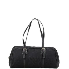 セリーヌ Cマカダム ハンドバッグ ミニボストンバッグ ブラック キャンバス レザー レディース CELINE【1-0202517】