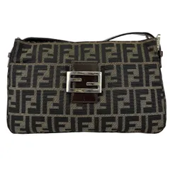 FENDI フェンディ ズッカ ショルダーバッグ レディース キャンバス レザー ブラウン 中古