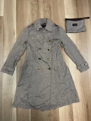 【225746】UNITED ARROWS ユナイテッドアローズ  レインコート　アウター　チェック柄　ポリエステル　保存袋付き　38  ・ ブラウン