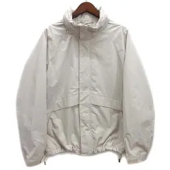 ユニクロ UNIQLO ウインドプルーフ スタンド ブルゾン ジャケット 収納フード 撥水加工 オフホワイト 白 L 311-464918