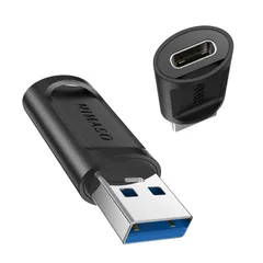 NIMASO USB type-c 変換アダプタ 3.0急速充電 5Gbps高速データ転送 タイプc 変換コネクタ iphone/ipad/Huawei/MacBook/Samsung等 スマホ パソコン機種適用 （2個セット）ブラック NAD22A440