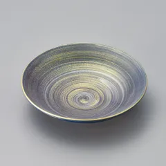 青釉緑金彩７寸鉢