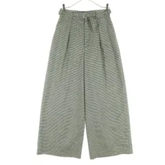 美品 nano&co ナノアンドコー 千鳥格好柄 ワイドパンツ 36 ブラック系 レディース 古着