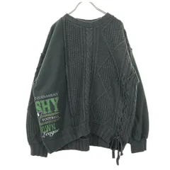 美品 niko and... ニコアンド 長袖 ニット L グレー 切替 レディース 古着