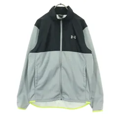 美品 UNDER ARMOUR アンダーアーマー 裏起毛 ワンポイントロゴ 長袖 バイカラー トラックジャケット SM グレー メンズ 古着のサムネイル