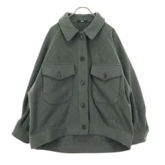 美品 UNIQLO : C ユニクロシー 長袖 胸ポケット シャツジャケット M グレー レディース 古着