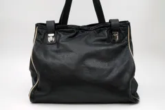 ミュウミュウ ショルダー バッグ トート アーカイブ 型押しロゴ メンズ Unisex レザー 黒 ブラック MIUMIU 5428h