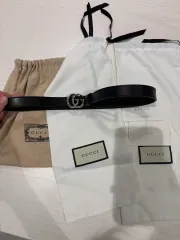 (新品)グッチ GG マーモント ベルト ブラック シルバー (正規品)