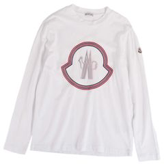 美品☆モンクレール デカロゴ ホワイト XL長袖Tシャツ 国内正規品 