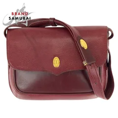 CARTIER カルティエ マストライン ワインレッド ゴールド金具 レザー ショルダーバッグ メッセンジャーバッグ レディース 600171【中古】