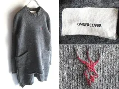 定価\46200 UNDERCOVER アンダーカバー 2011AW ユニコーン/ガゼル刺繍 サイドジップ ウールアンゴラ ニットワンピース チュニック 1 グレー