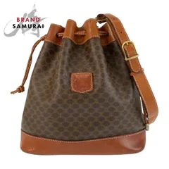 CELINE セリーヌ マカダム ブラウン ゴールド金具 PVC/レザー M09 ショルダーバッグ レディース 600672【中古】