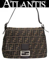 フェンディ FENDI ズッカ マンマバケット ミディアム キャンバス×レザー ブラウン 【73686】