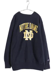 【お得なクーポン配布中!】 80s USA製 ★ チャンピオン リバースウィーブ カレッジ プリント スウェット メンズ XXL ヴィンテージ トレーナー 裏起毛 大きいサイズ 紺