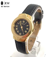 【中古】carven 26-120G Swiss Made クォーツ 腕時計 黒金のサムネイル