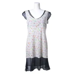 CHANEL 04C P22520W03260 素材切替 アイスクリーム柄 シルク ワンピース