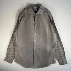 古着 ブルックスブラザーズ Brooks Brothers 長袖シャツ 346 カラーステイ L  グレー系 ストライプ メンズ