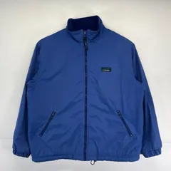 古着 エルエルビーン L.L.Bean ナイロンジャケット ウォームアップジャケット ワンポイントロゴ刺繍 裏地フリース  パープル系 メンズ